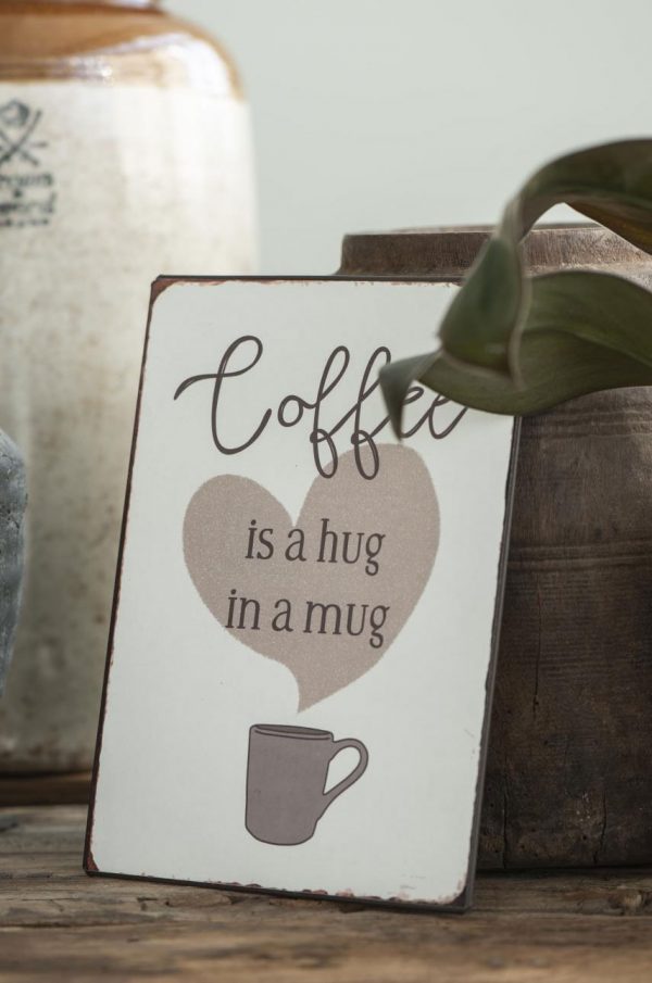 TABLICZKA METALOWA "Coffee is a hug in a mug" IB LAURSEN